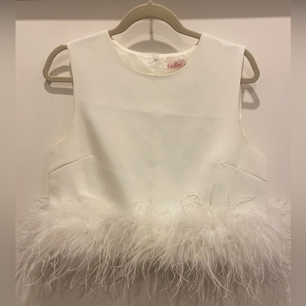 White Top with Feather Bottom